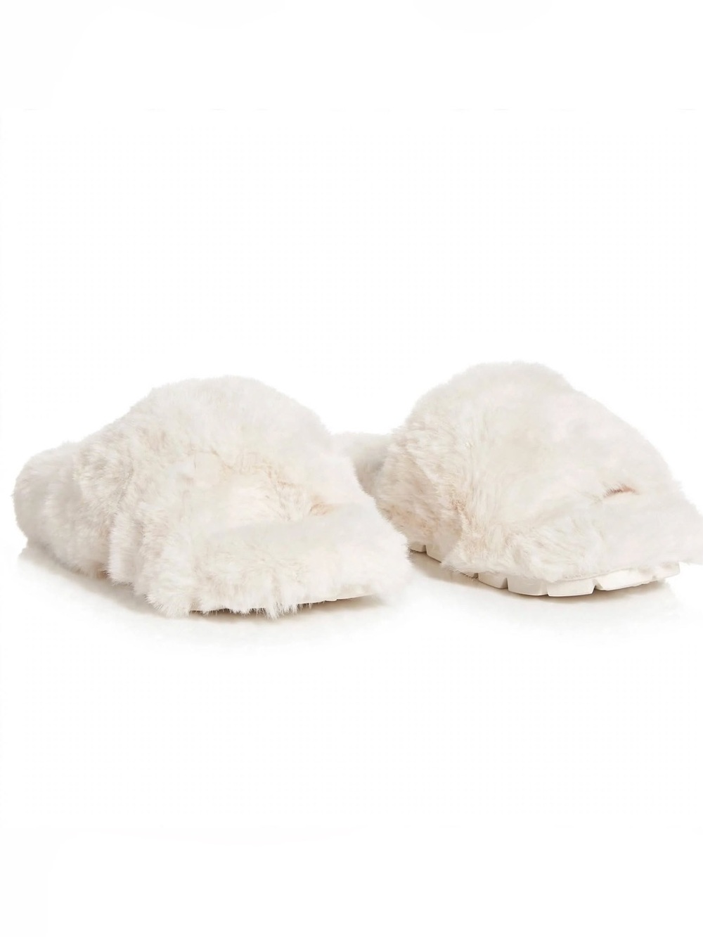 NWT J Slides Charli Faux Fur Slides White Fluffy Size 7 Slipper